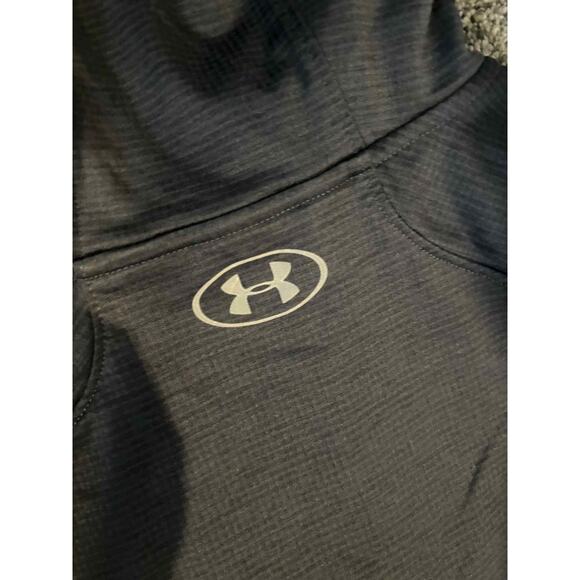 Under Armour ColdGear Reactor Fitted Pullover Hoodie Black/Gray/Blue Men XL - Picture 5 of 8